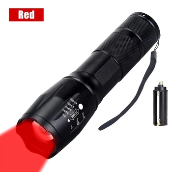 Телескопический Фонарик 5 в 1 с красным светом / светодиодный LED фонарь