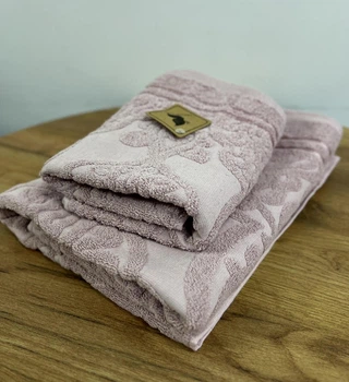 Набор махровых полотенец коттон L&M Home Textiles 2 шт (70х140, 50х90) винтаж пудра