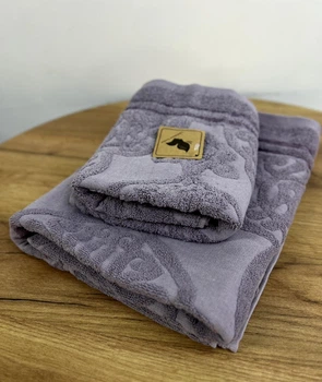 Набор махровых полотенец коттон L&M Home Textiles 2 шт (70х140, 50х90) винтаж баклажан