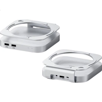 Сумісний з док-станцією розширення Hagibis для Macmini M4, корпус для жорсткого диска, розширення жорсткого диска USB4, інтерфейс Thunderbolt 4/5 для міні-ПК 40 Гбіт/с, настільна підставка