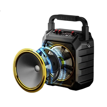 Беспроводная Bluetooth-колонка Aiguozhe T52 Lite, мощная система для уличных танцев, компактное домашнее радио, портативная ручная колонка для уличных торговцев и рыночных прилавков, с функциями сбора денег и голосового оповещения.