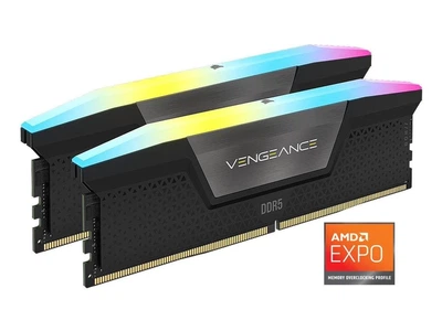 Оперативна пам'ять DDR5 32 Gb (6000 MHz) (Kit 16 Gb x 2) Corsair Vengeance RGB Black (CMH32GX5M2E6000Z36)