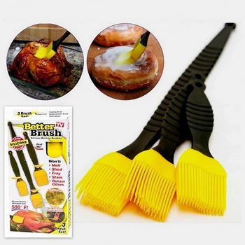 Набір кондитерських силіконових кистей Better Brush, Набір кухонного приладдя домашній силіконовий з 3 пензликів