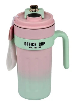 Термокухоль Office Cup 650 мл з LED-індикатором температури — стильний термокухоль для гарячих і холодних напоїв Pink