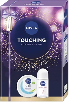 Набор для женщин NIVEA Touching Увлажняющий крем для тела 200 мл + Антиперспирант шариковый Прикосновение пудры 50 мл (4006000200828)