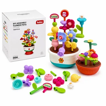 Дитячий конструктор BeiDiou "Квітковий Сад" 5 в 1 DIY Assembly Flower Pots, Різнокольоровий 4184