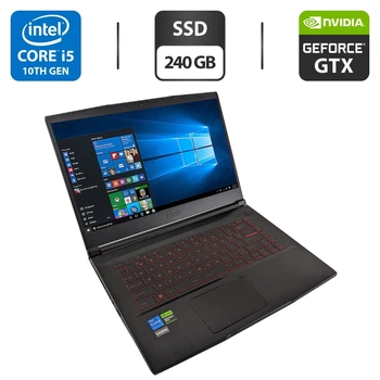 Игровой ноутбук MSI Gaming MS-16R5 / 15.6" (1920x1080) IPS / Intel Core i5-10300H (4 (8) ядра по 2.5 - 4.5 GHz) / 16 GB DDR4 / 240 GB SSD / nVidia GeForce GTX 1650, 4 GB GDDR6, 128-bit / WebCam б/у
