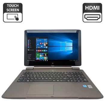 Ноутбук Medion S6214T / 15.6" (1920x1080) TN Touch / Intel Pentium N3540 (4 ядра по 2.16 - 2.66 GHz) / 4 GB DDR3 / 60 GB SSD + 500 GB HDD / Intel HD Graphics / WebCam / АКБ не держит б/у