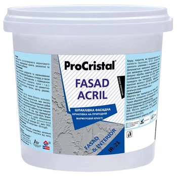 Шпаклёвка фасадная акриловая ProCristal Fasad Acryl Ircom ИР-21 белая 7.5 кг