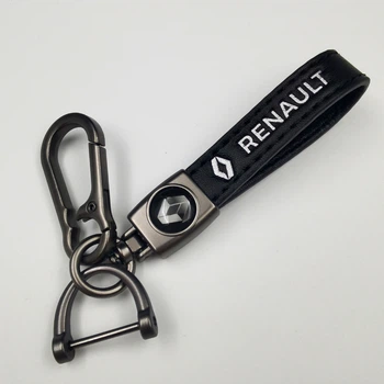 Брелок для ключей с логотипом Renault, эко-кожа,Black