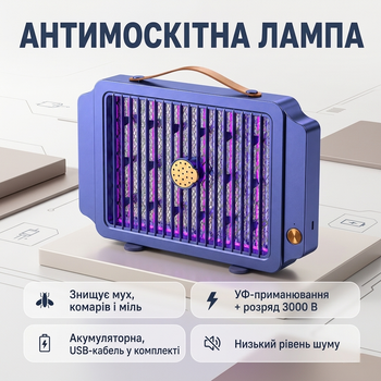 Антимоскитный ультрафиолетовый светильник Лампа ловушка для уничтожения комаров мух и летающих насекомых