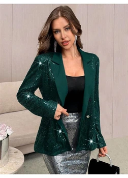 Жакет SHEIN S Темно-зеленый sz2407183148501666