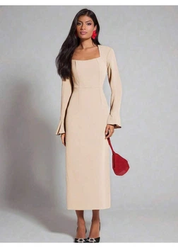 Платье SHEIN S Бежевый sz25030823107904244