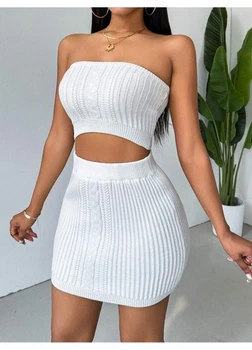 Костюм (топ, юбка) SHEIN L Белый sz2312237640466474