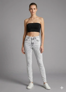 Топ SHEIN M Черный 31-0660_блестит
