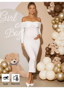 Платье для беременных SHEIN M Белый sz25051692355535215
