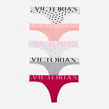 Набор трусиков танга женских хлопковых Victoria's Secret 914788046 S 5 шт Пастельный микс (1159864050)