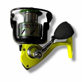 Котушка Nasci Fishing 4000 з миттєвим стопом — безінерційна риболовна котушка для фідера (Жовта) (1312-3)