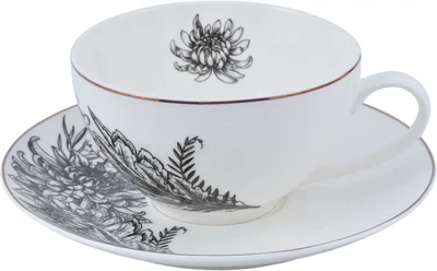 Чайная чашка и блюдце Astera Charm Floral Black 400мл Color (A0530-CS410-C)