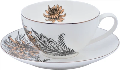 Чайная чашка и блюдце Astera Charm Floral Brown 400мл Color (A0530-CS410-B)