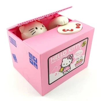 Детская игрушка Копилка Hello Kitty, интерактивная, на батарейках, 12*10*9 см 6364