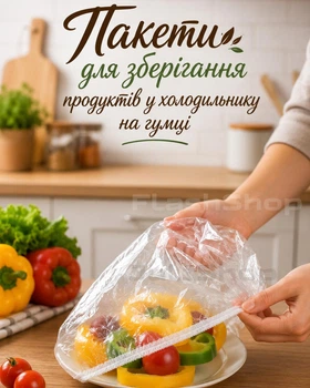 Пакети для зберігання продуктів у холодильнику на гумці для тарілок, кришка-чохол на тарілку (прозорі)