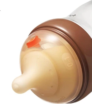 Соска для бутылочки Shixi Imitation Breast 9 месяцев+ Силикон Бежевая