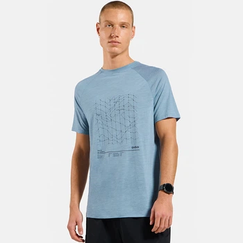 Футболка мужская Odlo Merino Tencel Hyper Map L baby blue melange 554812-20397