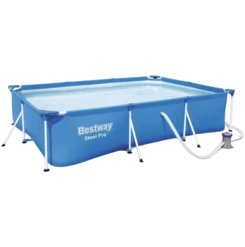 Каркасный бассейн Bestway 56411 прямоугольный 300×201×66 см с фильтр-насосом