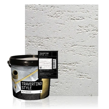 Декоративна штукатурка ефект травертину для стін ELF DECOR TRAVERTINO STYLE WHITE 5 кг