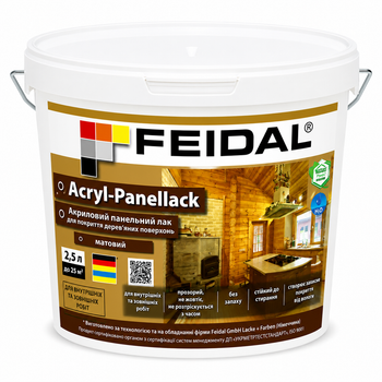 Лак панельний акриловий матовий Feidal Acryl-Panellack Прозорий 2.5 л