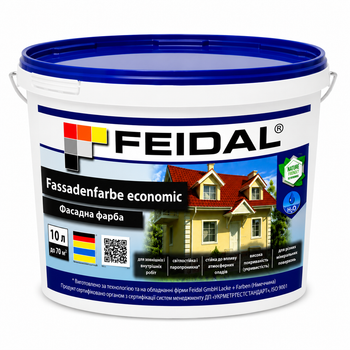 Фарба фасадна, Feidal Fassadenfarbe economic, матова, Біла, 10л.