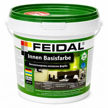 Фарба база під тонування Feidal Innen Basisfarbe матова водно-дисперсійна для стін і стелі 0.75л.
