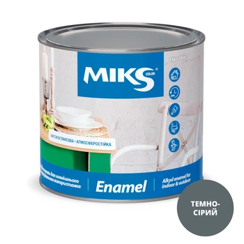Емаль алкідна глянцева MIKS Color (Темно-сіра) 2,3 кг