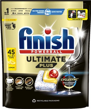 Капсули для миття посуду в посудомийних машинах FINISH Ultimate Plus Lemon 45 шт (5908252010998)