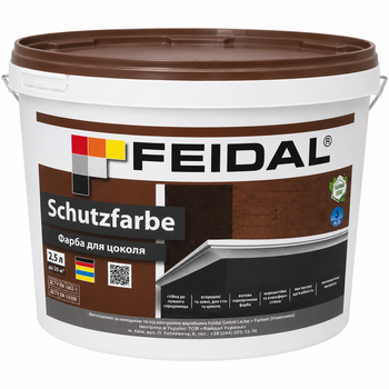 Фарба для цоколя, Feidal Schutzfarbe, матова, біла, 2.5 л