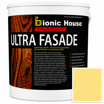 Фарба для дерева фасадна ультрастійка ULTRA FASADE Bionic-House 0,8л Медовий