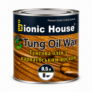 Тунгова олія з карнаубським воском Tung Oil Bionic-House 0,5 л Безбарвна