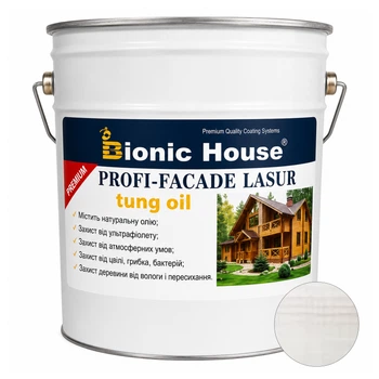 Фарба для дерева PROFI-FACADE LASUR tung oil 10 л Білий дуб