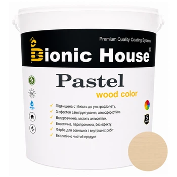Фарба для дерева PASTEL Wood Color Bionic-House — декоративно-захисна, для фасаду, меблів і паркану 0,8л Бейліс