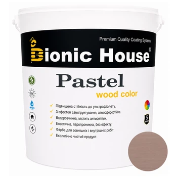 Фарба для дерева PASTEL Wood Color Bionic-House — декоративно-захисна, для фасаду, меблів і паркану 2,5л Баклажан