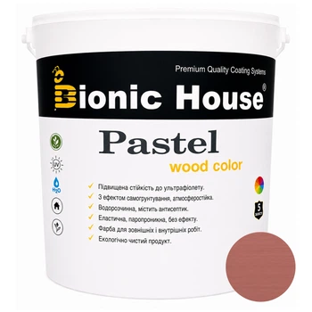 Фарба для дерева PASTEL Wood Color Bionic-House — декоративно-захисна, для фасаду, меблів і паркану 0,8л Сакура
