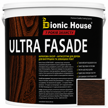 Фарба для дерева фасадна ультрастійка ULTRA FASADE Bionic-House 0,8л Венге