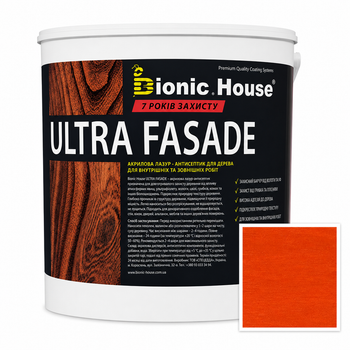Фарба для дерева фасадна ультрастійка ULTRA FASADE Bionic-House 0,8л Махагон