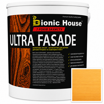 Фарба для дерева фасадна ультрастійка ULTRA FASADE Bionic-House 0,8л Світлий дуб