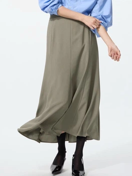 Юбка длинная летняя женская Uniqlo 99304766 S Зеленая (1159864381)