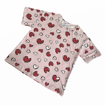Пижама женская комплект шорты + футболка, Розовый, 2XL