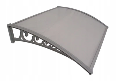 Навес козырек для двери, балкона из поликарбоната Metal-gum KlasK100x120 120 х 100 см Серый