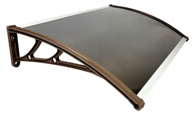 Навес козырек для двери, балкона из поликарбоната Metal-gum NowK80x120 120 х 80 см Коричневый