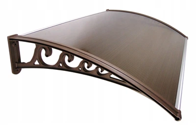 Навес козырек для двери, балкона из поликарбоната Metal-gum KlasK100x120 120 х 100 см Коричневый